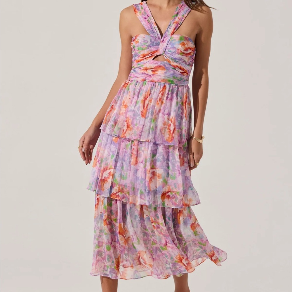Astr Floral Tiered Dress - Multicolor